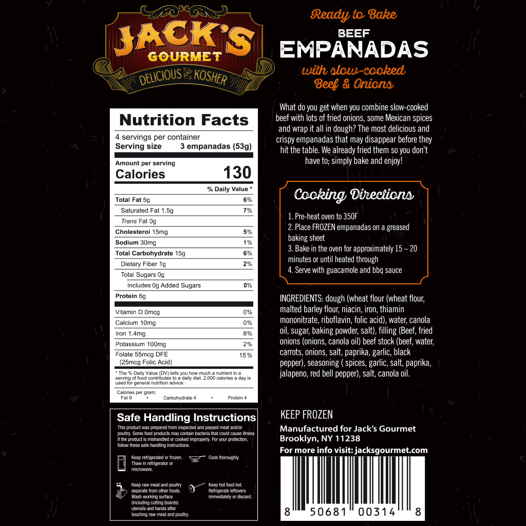 Beef Empanadas with slow-cooked Beef & Onions