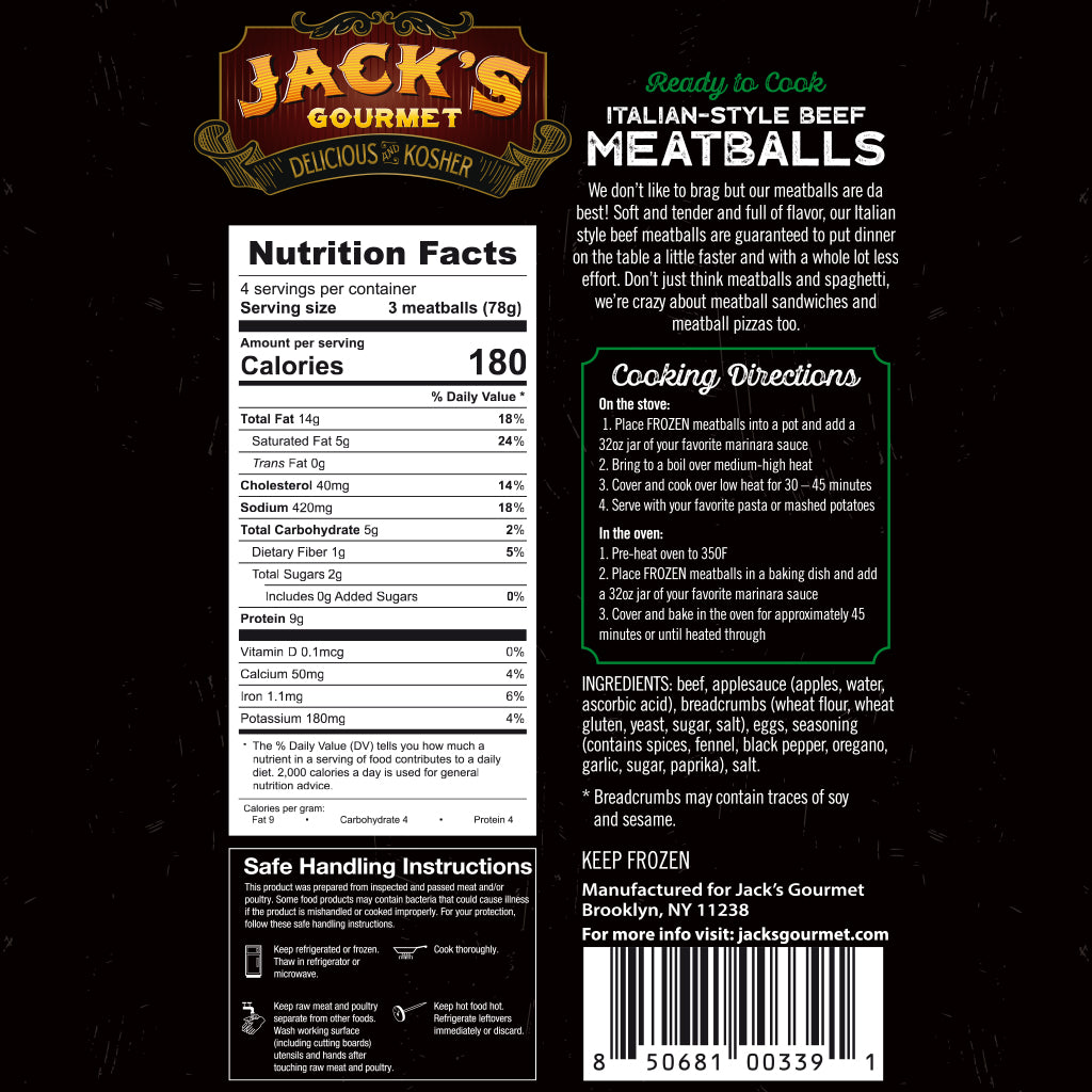 Italian-Style Beef Meatballs - JacksGourmet.com